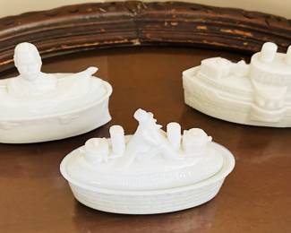 Vintage Uncle Sam milk glass and others