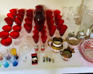 Large set of Morgantown Golf Ball Ruby Claret 