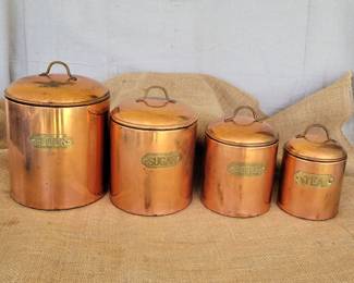 Copper and Brass Canister Set