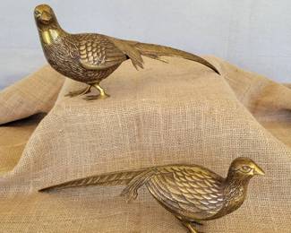 Vintage Brass Pheasants