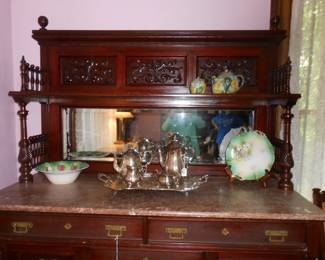 Rose marble top on beautiful Sideboard