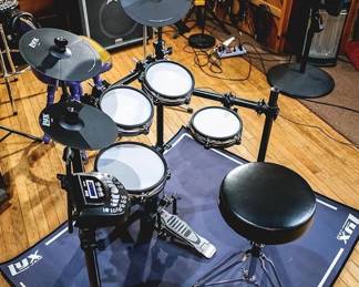 8-Piece Electronic Drum Kit, Professional Drum Set with Real Mesh Fabric, 448 Preloaded Sounds, 70 Songs, 15-Song Recording Capacity, Choke,Rim,Edge Capability & Kick Pad, Drum Sticks Included