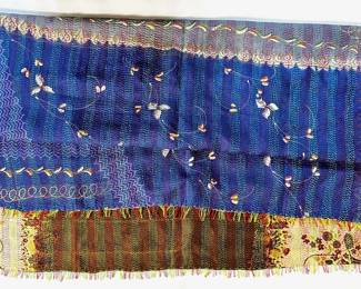 New Large Indian Hand Embroidered Double Sided Silk Shawl
Lot #: 8