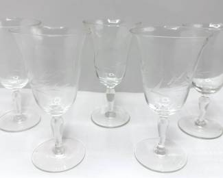 5 Vintage Etched Wine Glasses
Lot #: 107