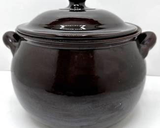 Heavy Glazed Ceramic Bean Pot With Lid
Lot #: 77