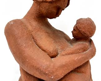 Vintage Mother & Child Terra Cotta Statuette, Signed
Lot #: 23