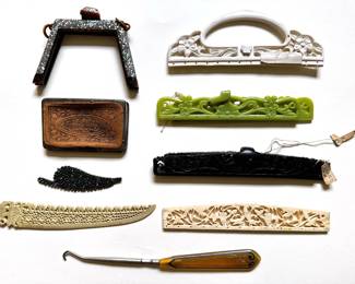 Antique Purse Frames, Bone Letter Opener, Button Hook & Coin Purse
Lot #: 71