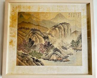 Vintage Chinese Landscape Painting With Brocade Mat, Signed
Lot #: 47