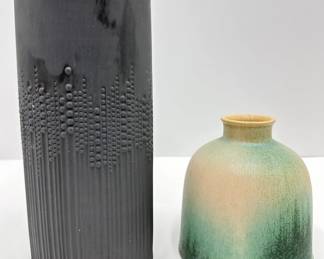 Rosenthal Tapio Wirkkala Porcelaine Noire Bisque Vase & Signed Asian Artisan Made Small Ceramic Vase
Lot #: 56