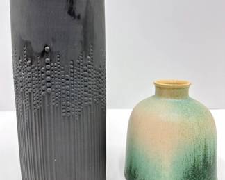 Rosenthal Tapio Wirkkala Porcelaine Noire Bisque Vase & Signed Asian Artisan Made Small Ceramic Vase
Lot #: 56