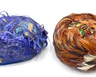 2 Vintage Feather Hats: Leslie James & Union Made
Lot #: 27