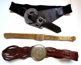 3 Vintage Belts: Leather From Morocco, Gold Scales & Black From The 80s
Lot #: 65
