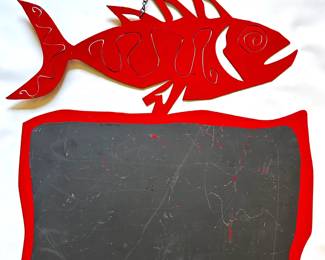 Vintage Folk Art Metal Chalk & Magnet Board
Lot #: 136