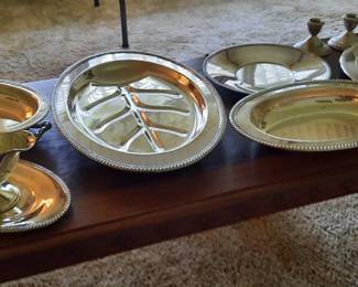 Various Silver Plate Platters
