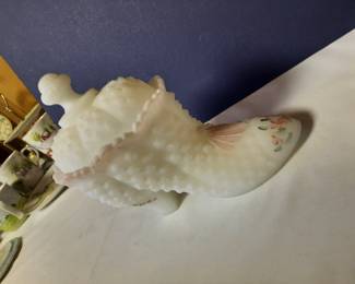 Vintage Milk Glass Hobnob Shoe Dish pic 2 of 2
