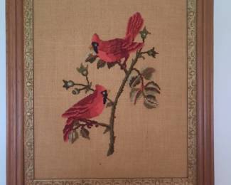 Hand Stitched Bird Picture