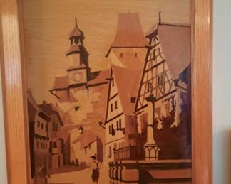 Buchschmid And Gretaux  Wood Inlay Picture German
