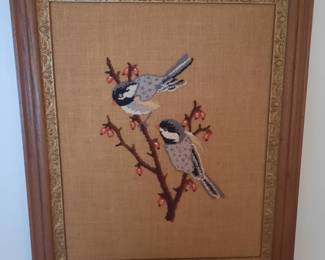 Hand Stitched Bird Picture