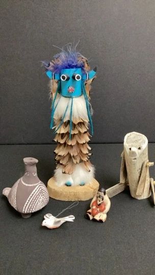 Native American Bone Fetish Doll, Kachina Cloud Doll, Dove, Bird Ornament , Storyteller