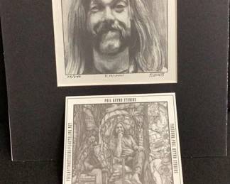 Duane Allman Pencil Portrait By Phil Kutno, Numbered and Signed