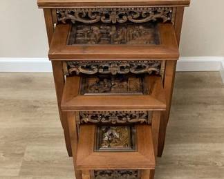 006 Chinese Carved Nesting Tables