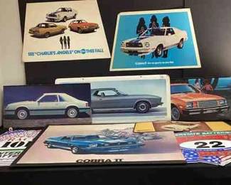 Vintage Advertising Charlie Angels, Ford Mustang, Cobra, Adhesive Racing Stickers 
