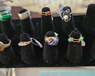 Many gold and silver rings