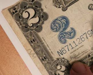 Close up of something written on bill