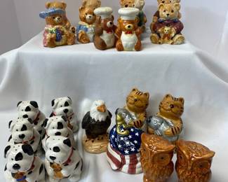 Dog, Cat, Bear, Bird Salt  Pepper Collection
