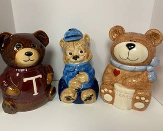 Three Teddy Bear Cookie Jars