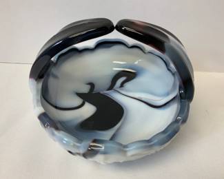 Slip Handle Slag Glass Basket