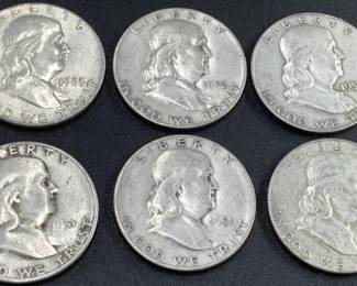 Benjamin Franklin Silver half dollars