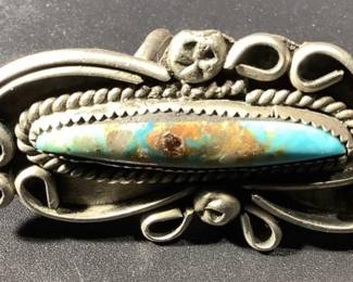 Traditional Navajo silver and turquoise ring