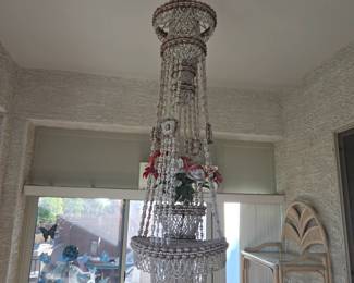 HUGE Vintage Sea Shell Macrame Plant Hanging Holder- Amazing!!