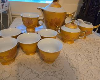 HI-LUXE Tea Set 24 kt Gold Japan -New Never used