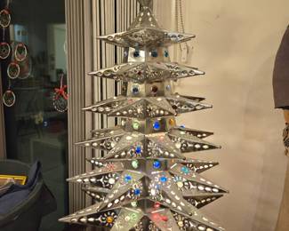 Vintage Punched Tin Christmas Tree