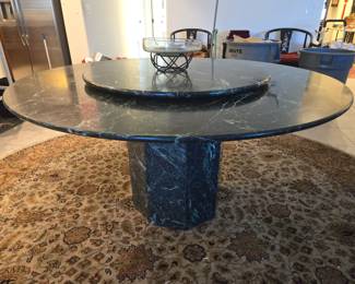 Beautiful Marble Top Dining Table with Lazy Susan 