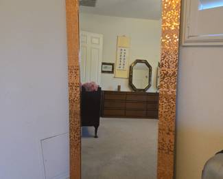 Large Copper Floor Mirror