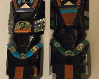 Vintage Oynx Aztec Aztec Teotihuacan Statue Figurine Semi Precious Stones