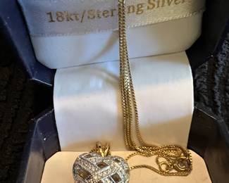 18K/sterling silver pendant necklace