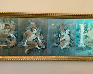 Framed foil bath decor