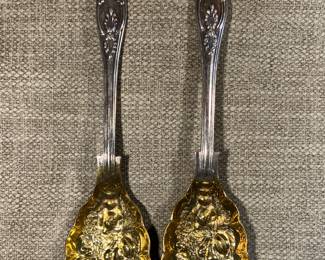 Sheffield silver plate serving spoons