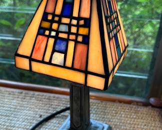 Small glass table lamp
