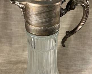 Pewter and glass pitcher
