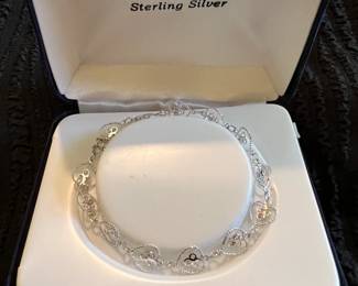 Sterling silver heart bracelet