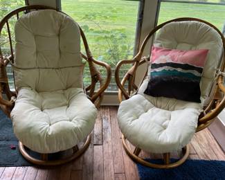 Bamboo swivel chairs