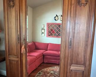 Antique Armoire with Beveled Mirror