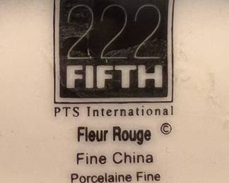 Certified International Teapot and 222 Fifth Fleur Rouge Cream and Sugar Set