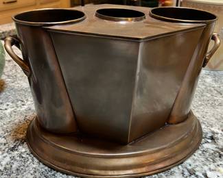 Vintage Deco Style Copper and Brass Two-Bottle Ice Bucket by Global Views