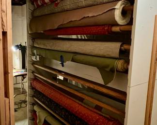 Bolts of upholstery fabric